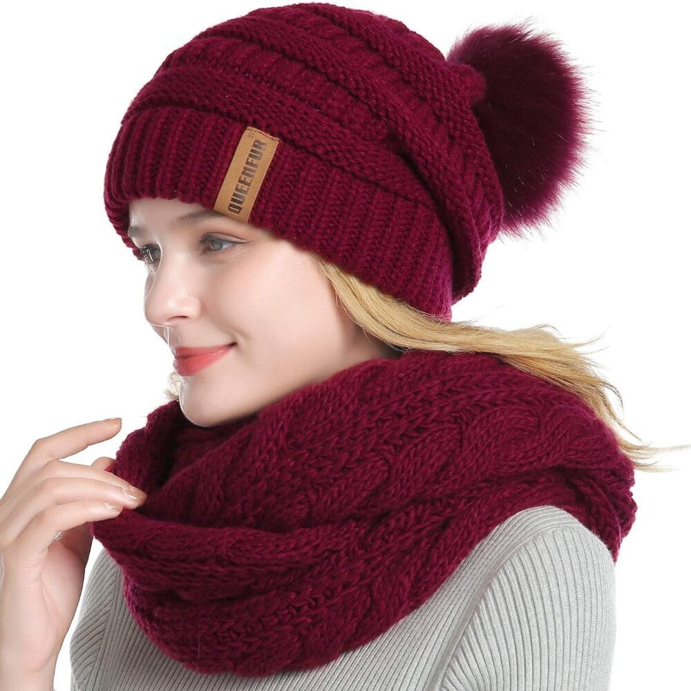 Winter Women Thick Cable Knit Ribbed Infinity Circle Loop Scarf